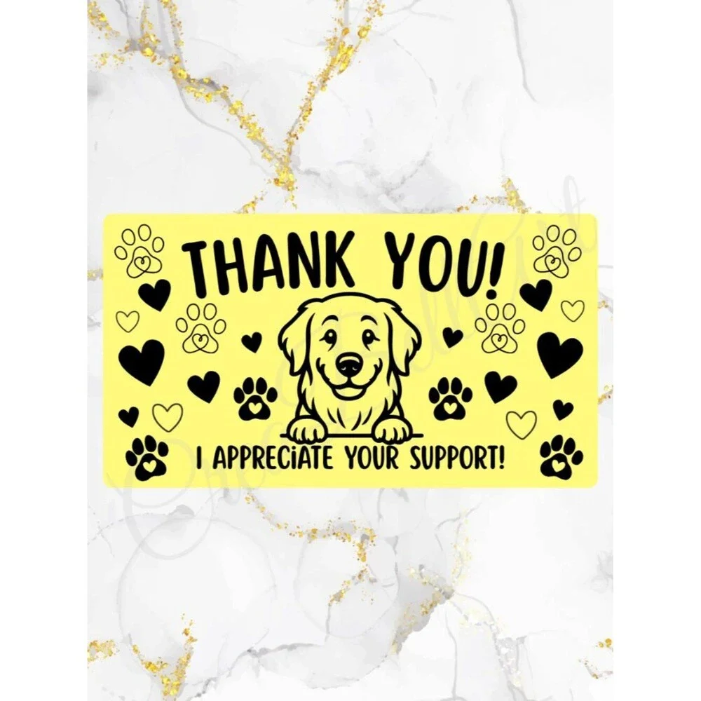 100 Cute Dog Thank You Stickers for Packaging | Small Business Labels